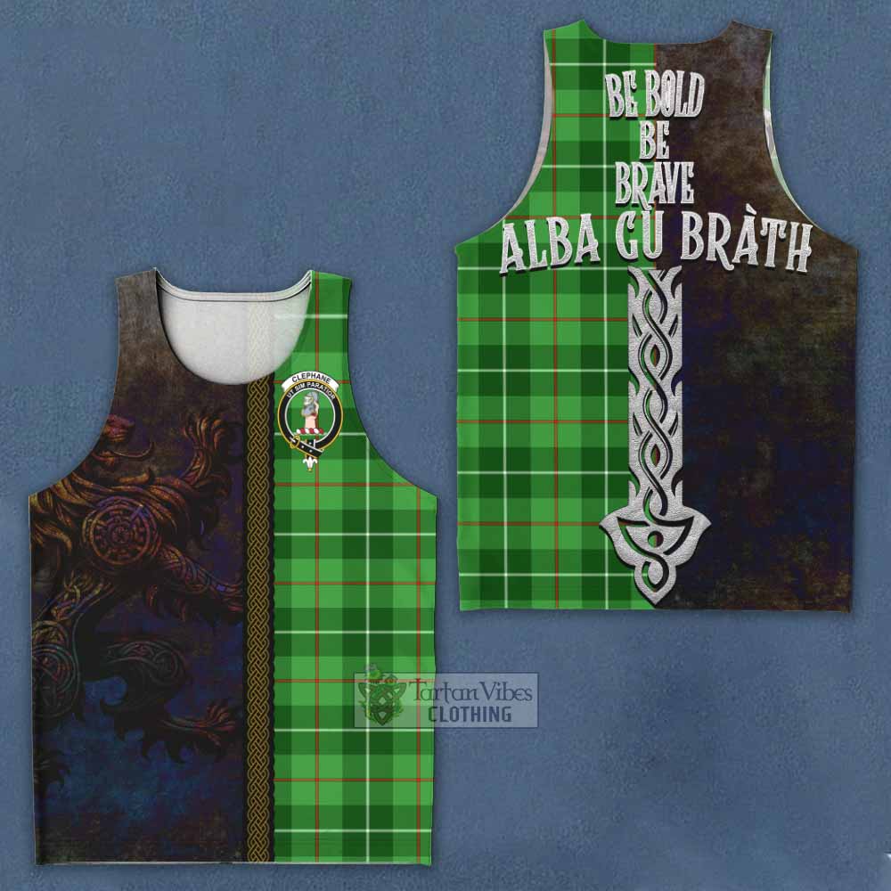 Clephane (Clephan) Tartan Family Crest Men's Tank Top Alba Gu Brath Be Brave Lion Ancient Style - Tartan Vibes Clothing