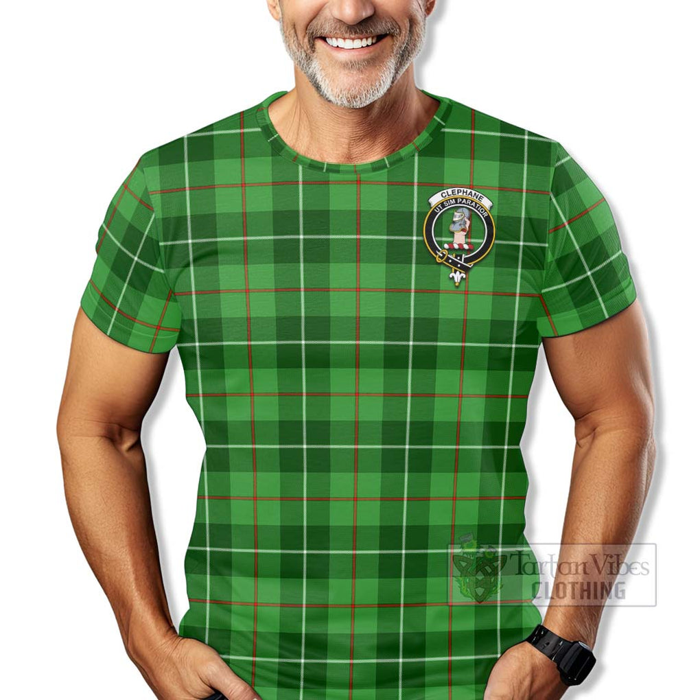 Tartan Vibes Clothing Clephane (Clephan) Tartan T-Shirt with Family Crest Celtic Skull Style