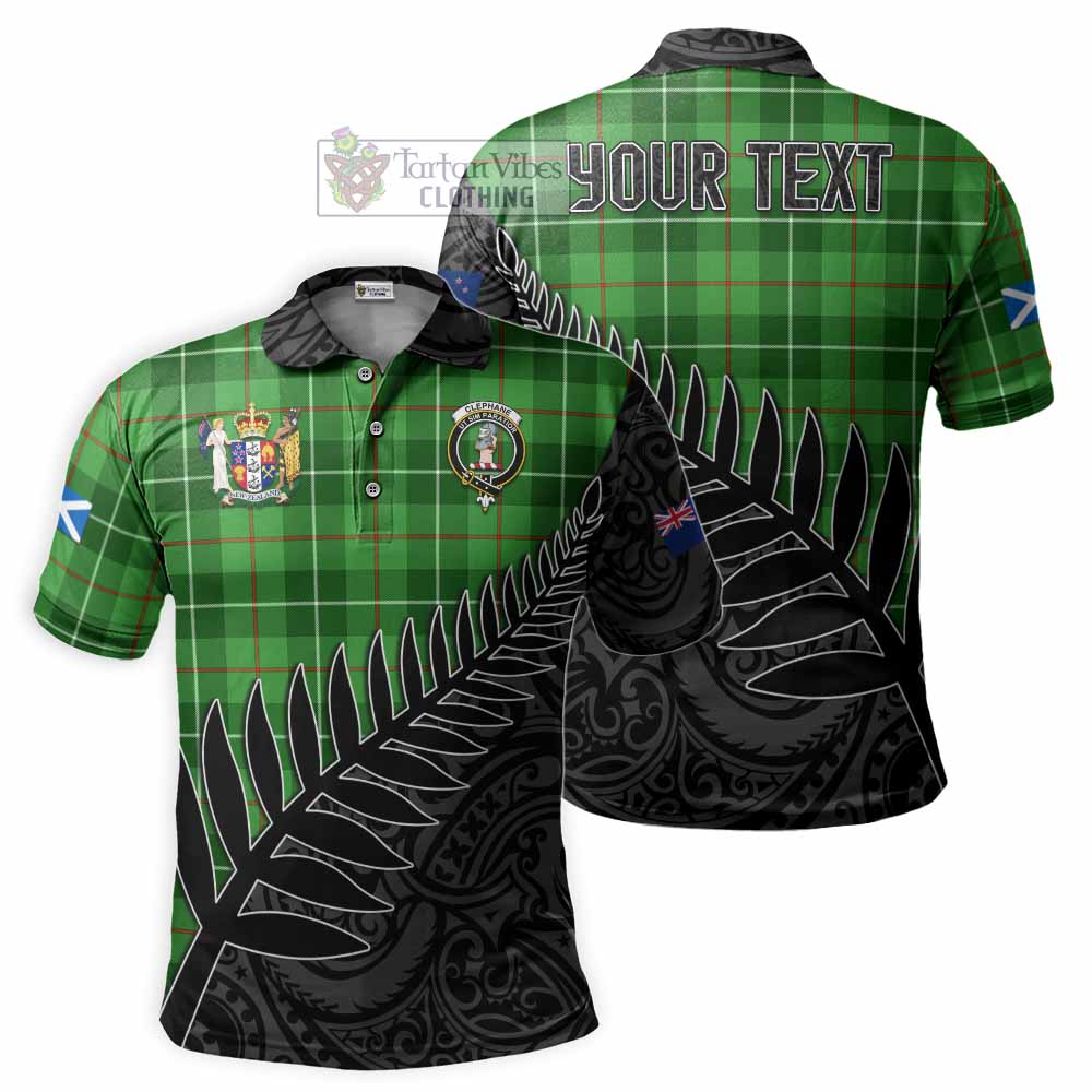 Clephane (Clephan) Crest Tartan Polo Shirt with New Zealand Silver Fern Half Style - Tartan Vibes Clothing