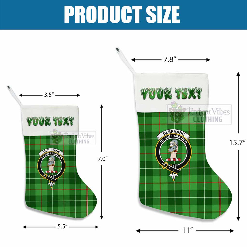 Clephane (Clephan) Tartan Family Crest Christmas Stocking with Personalized Text - Tartan Vibes Clothing