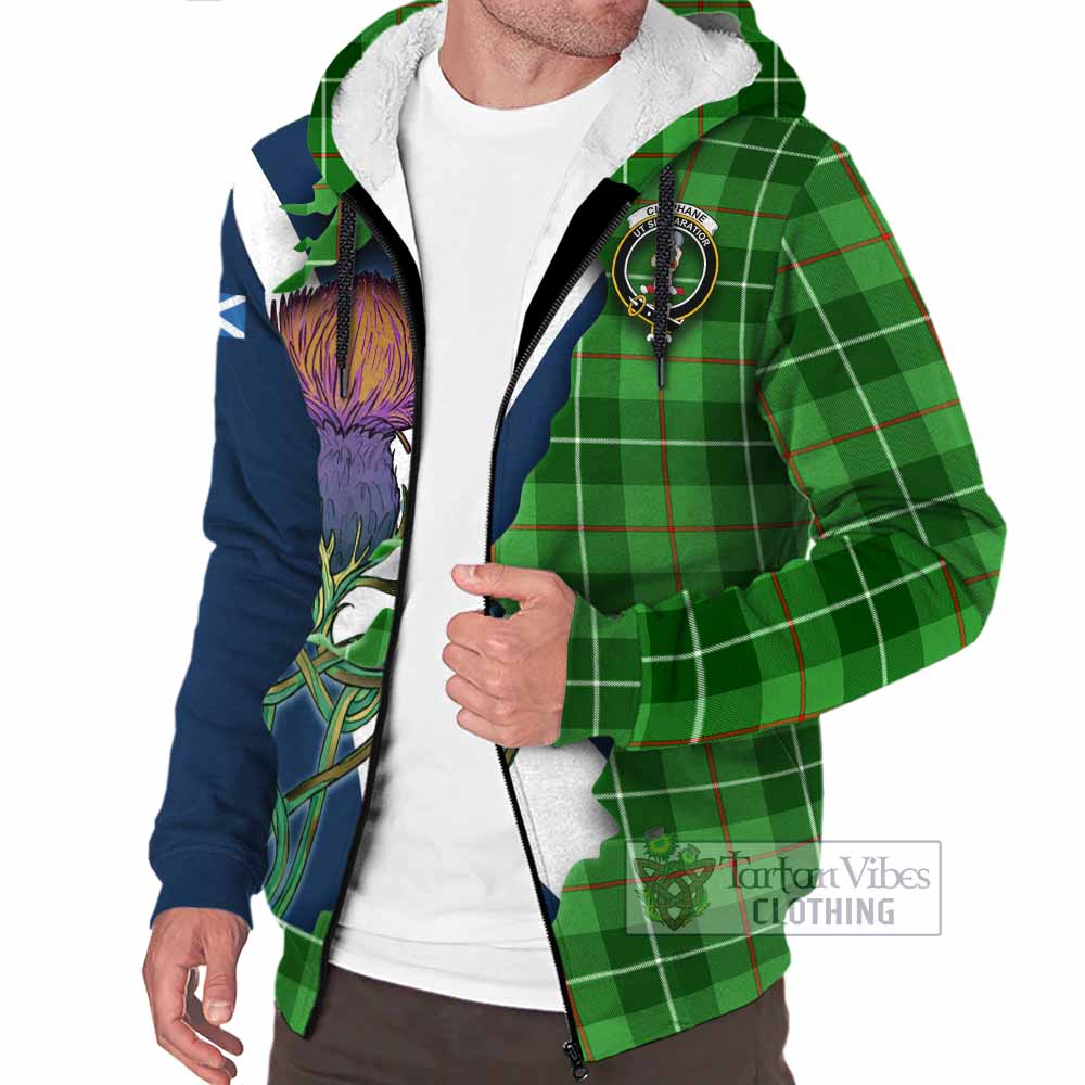 Clephane (Clephan) Tartan Family Crest Sherpa Hoodie Scottish Thistle Celtic Inspired - Tartan Vibes Clothing