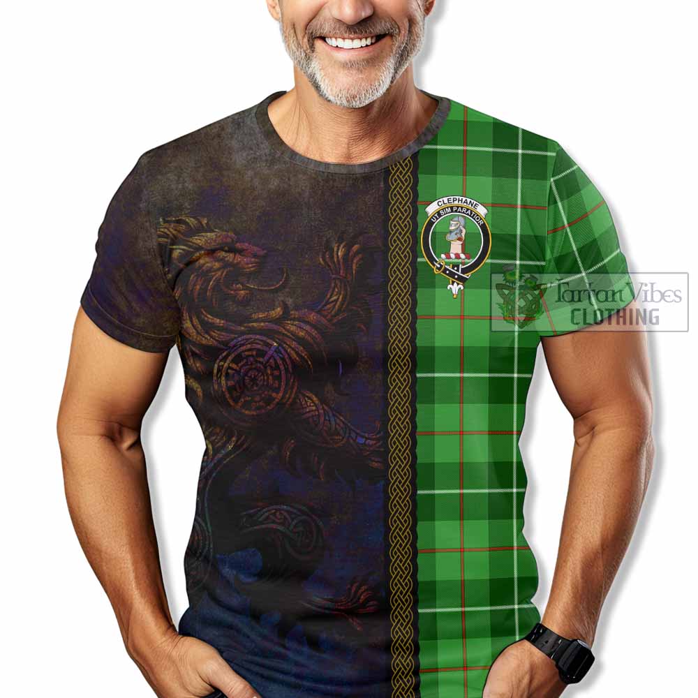 Clephane (Clephan) Tartan Family Crest T-Shirt Alba Gu Brath Be Brave Lion Ancient Style - Tartan Vibes Clothing