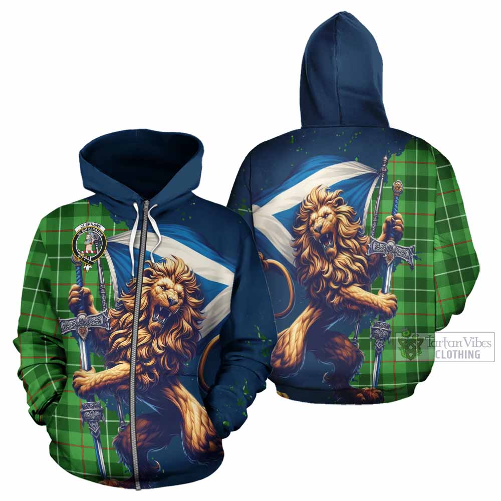 Clephane (Clephan) Tartan Family Crest Hoodie with Scottish Majestic Lion - Tartan Vibes Clothing