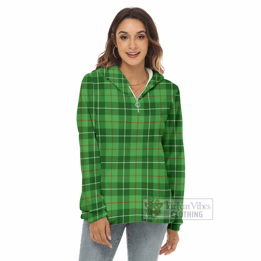 Tartan Vibes Clothing Clephane (Clephan) Tartan Women's Borg  Half Zip Fleece Hoodie