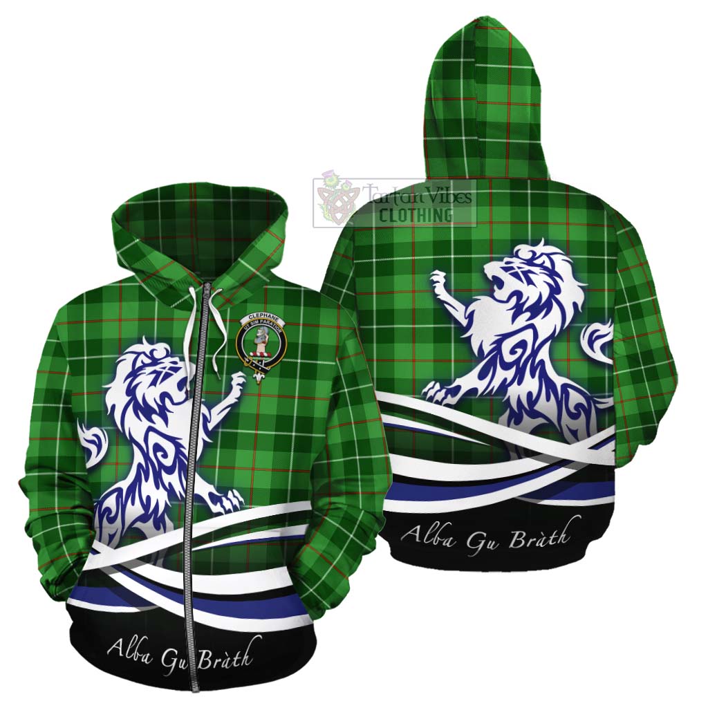 Clephane (Clephan) Tartan Cotton Hoodie with Alba Gu Brath Regal Lion Emblem - Tartan Vibes Clothing