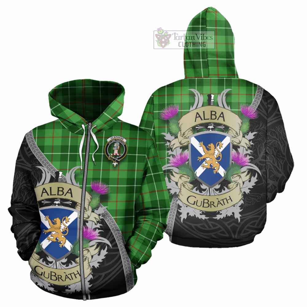 Clephane (Clephan) Tartan Family Crest Hoodie Lion Rampant Royal Thistle Shield Celtic Inspired Zip Hoodie - Tartan Vibes Clothing