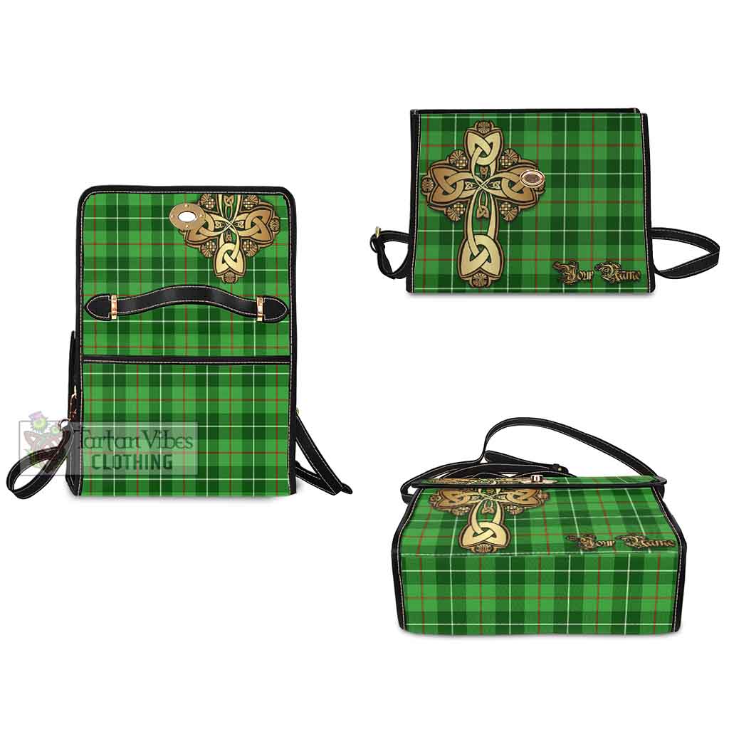 Tartan Vibes Clothing Clephane (Clephan) Tartan Waterproof Canvas Bag Golden Thistle Celtic Cross Style