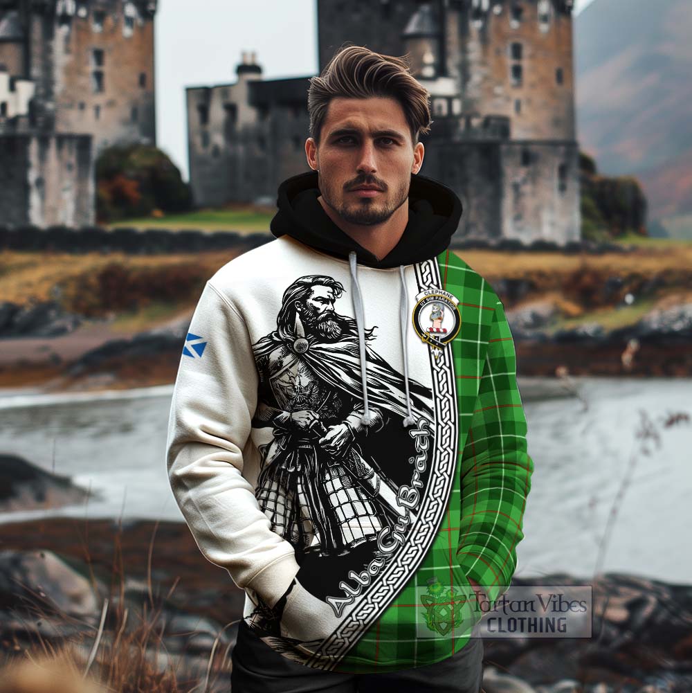 Clephane (Clephan) Tartan Clan Crest Cotton Hoodie with Highlander Warrior Celtic Style - Tartan Vibes Clothing