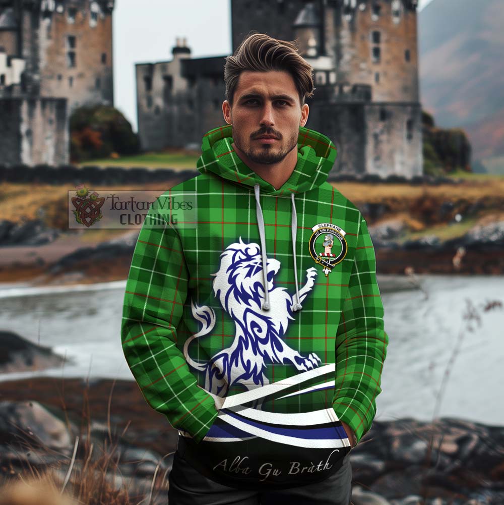 Clephane (Clephan) Tartan Cotton Hoodie with Alba Gu Brath Regal Lion Emblem - Tartan Vibes Clothing