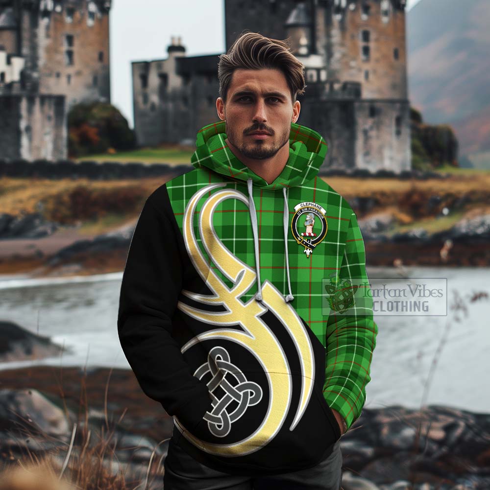 Clephane (Clephan) Tartan Cotton Hoodie with Family Crest and Celtic Symbol Style - Tartan Vibes Clothing