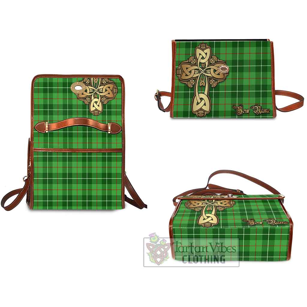 Tartan Vibes Clothing Clephane (Clephan) Tartan Waterproof Canvas Bag Golden Thistle Celtic Cross Style