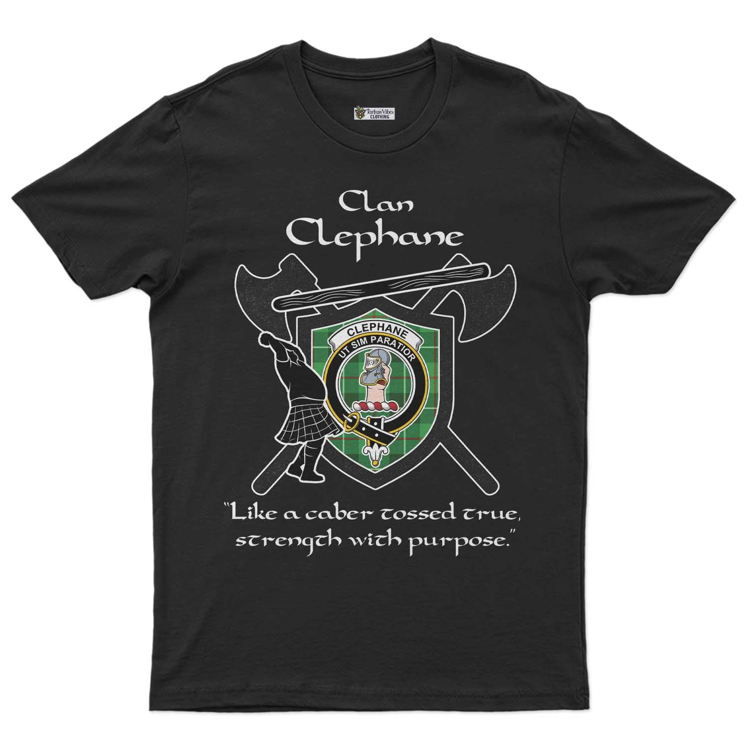 Clephane (Clephan) Clan Crest Highland Game T Shirt Strength With Purpose Style Unisex S Cotton Fabric - Tartan Vibes Clothing