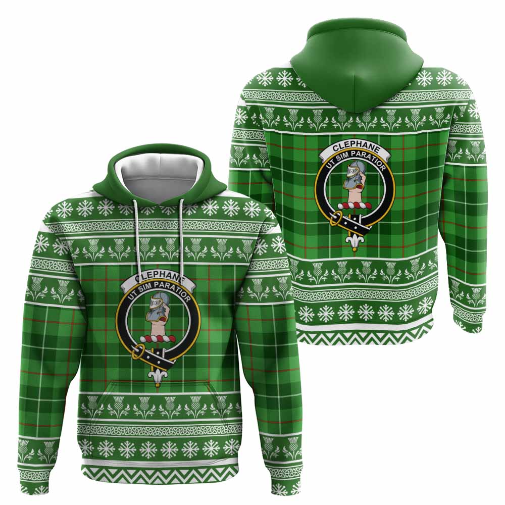 Clephane (Clephan) Clan Tartan Christmas Hoodie with Family Crest - Tartan Vibes Clothing