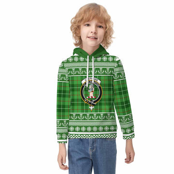 Clephane (Clephan) Clan Tartan Christmas Kid Hoodie with Family Crest - Tartan Vibes Clothing