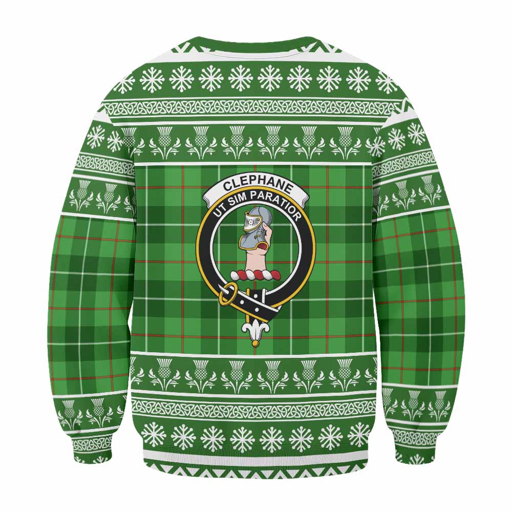 Clephane (Clephan) Clan Tartan Christmas Sweatshirt with Family Crest - Tartan Vibes Clothing