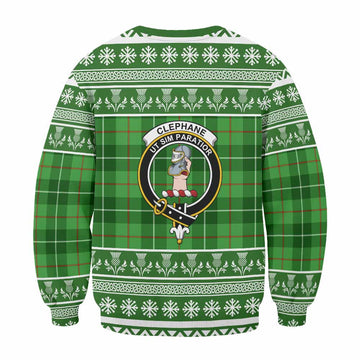 Clephane (Clephan) Clan Tartan Christmas Sweatshirt with Family Crest - Tartan Vibes Clothing