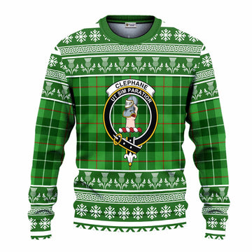 Clephane (Clephan) Clan Tartan Christmas Ugly Sweater with Family Crest - Tartan Vibes Clothing