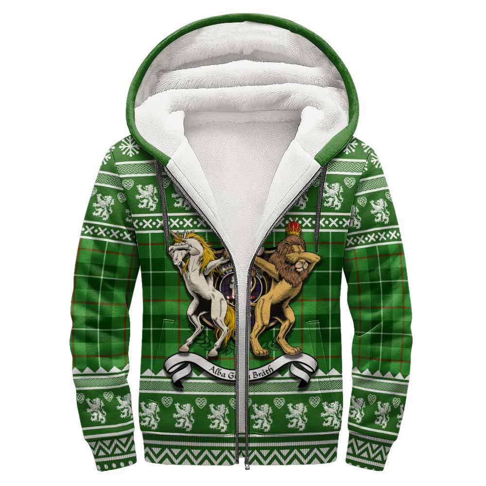 Clephane (Clephan) Clan Tartan Crest Christmas Fleece Hoodie Coat of Arms Funny Style - Tartan Vibes Clothing