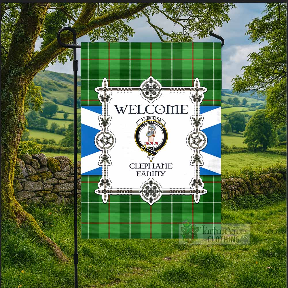 Clephane (Clephan) Family Crest Tartan Welcome Garden Flag Saltire Harmony Style - Tartan Vibes Clothing