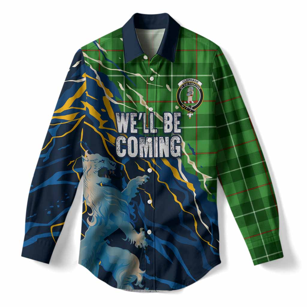 Clephane (Clephan) Scotland Tartan Women Casual Shirt WC2026 Football - We'll Be Coming