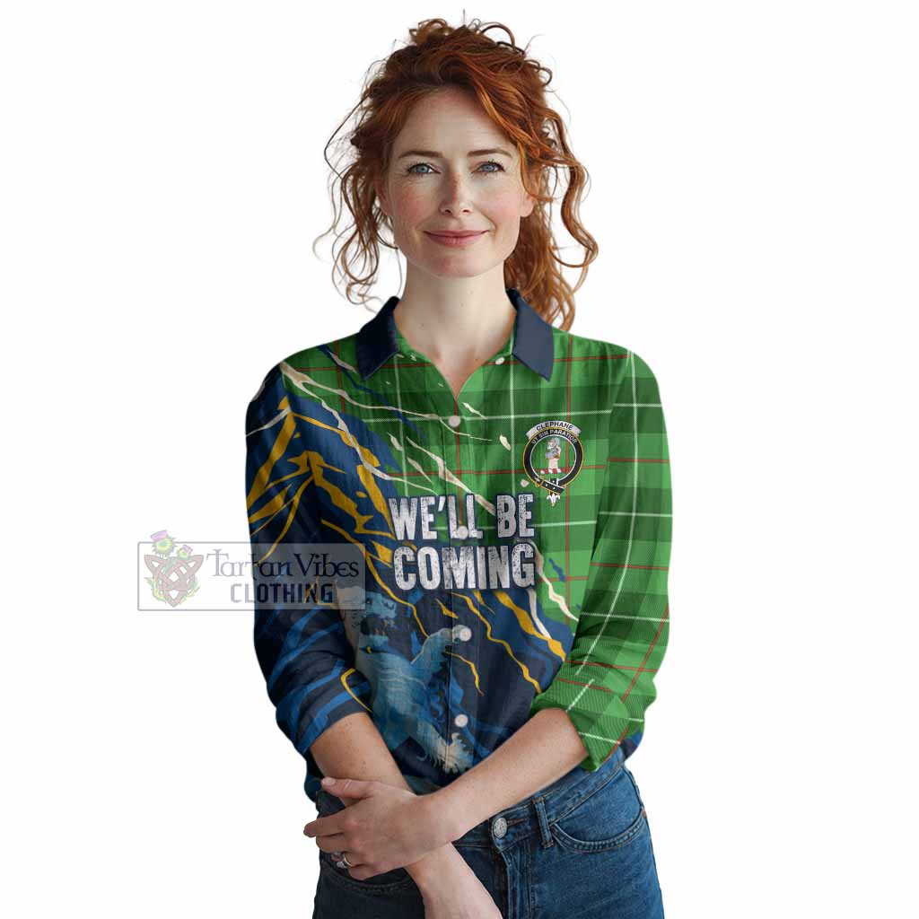 Clephane (Clephan) Scotland Tartan Women Casual Shirt WC2026 Football - We'll Be Coming