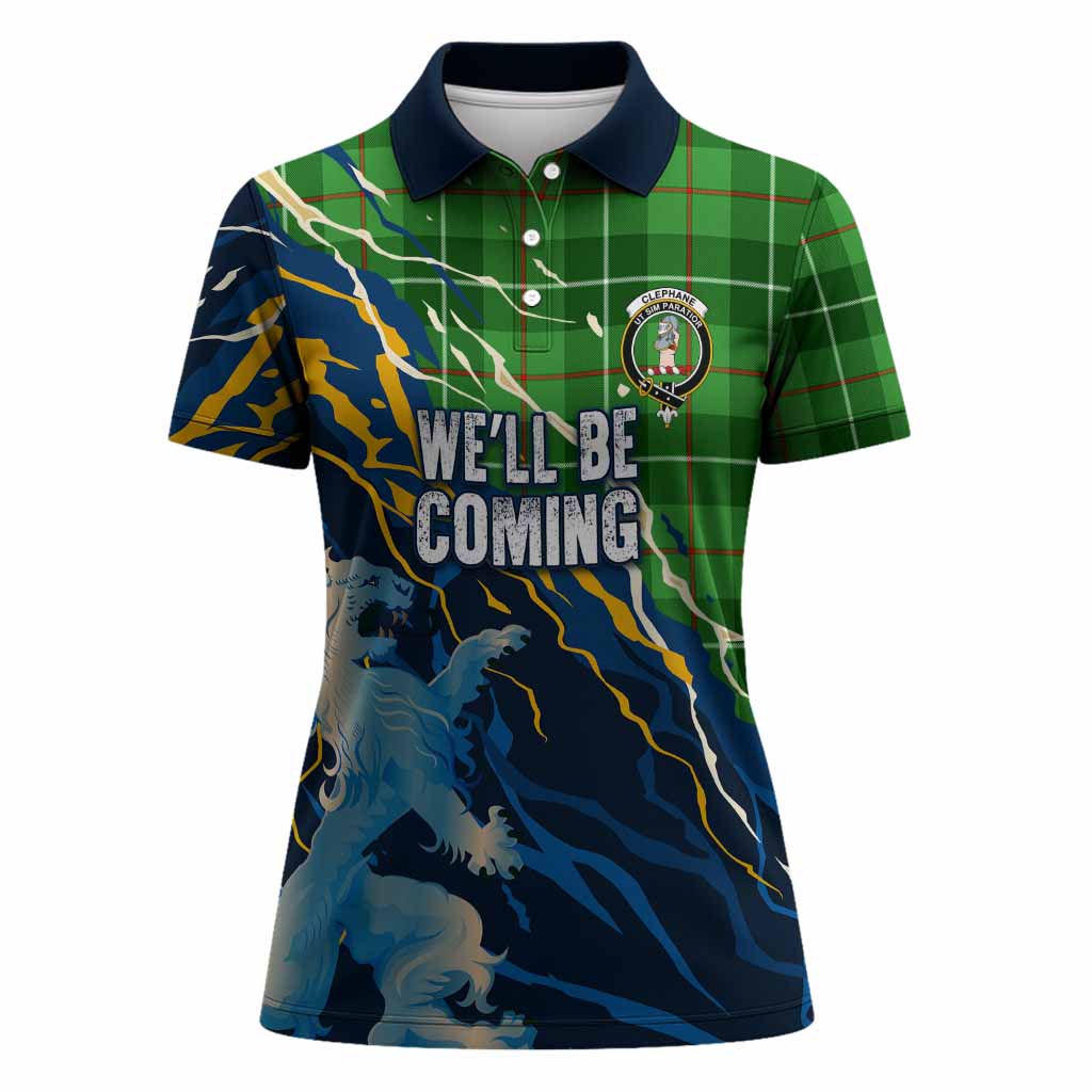 Clephane (Clephan) Scotland Tartan Women Polo Shirt WC2026 Football - We'll Be Coming