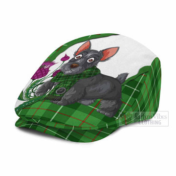 Clephane (Clephan) Scottish Terrier Tartan Flat Cap, Jeff Cap Thistle Heritage Art - Tartan Vibes Clothing