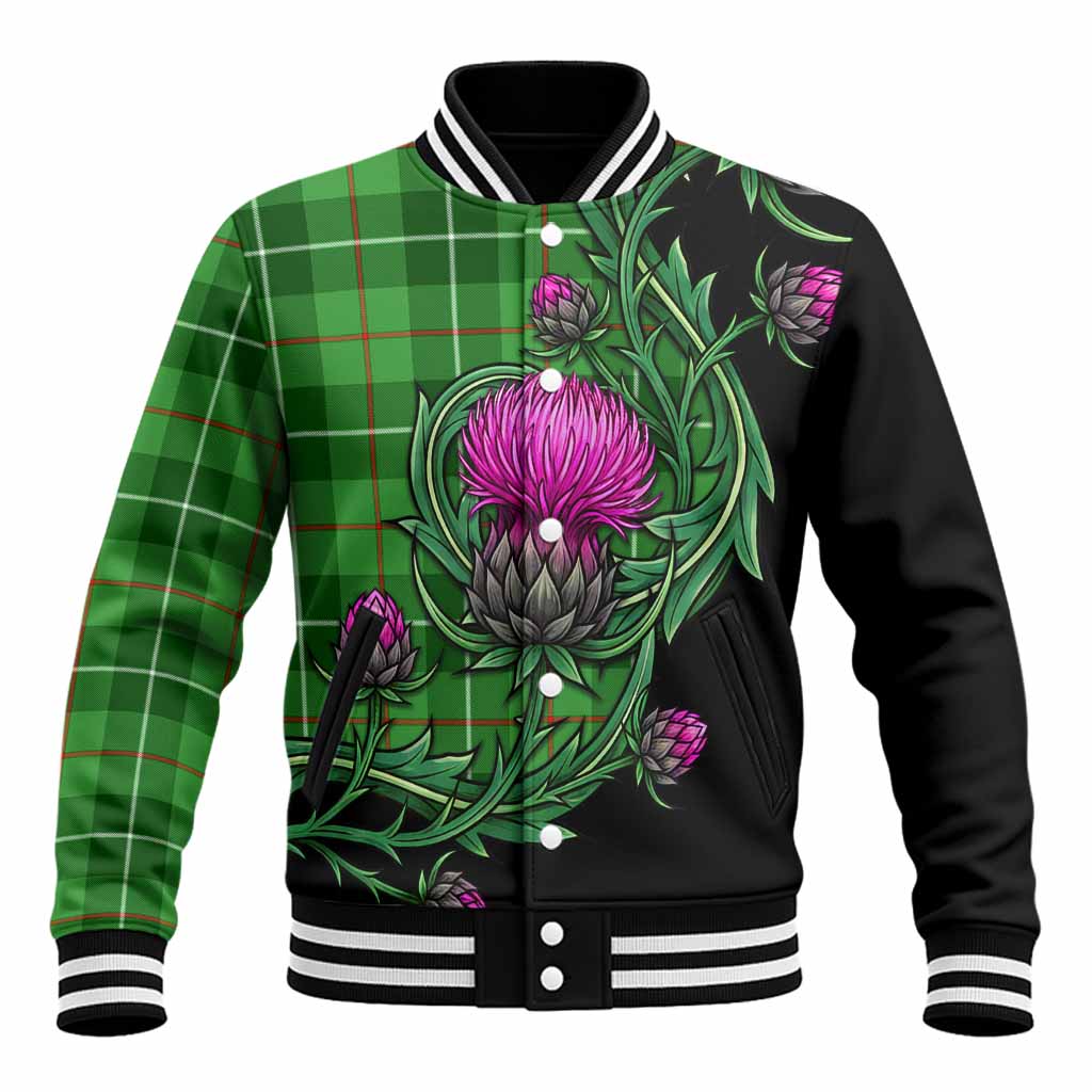 Clephane (Clephan) Tartan Baseball Jacket Resilient Scottish Thistle Unisex - Tartan Vibes Clothing