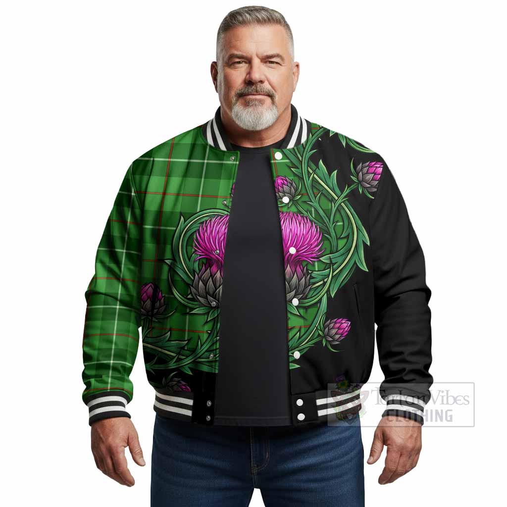 Clephane (Clephan) Tartan Baseball Jacket Resilient Scottish Thistle - Tartan Vibes Clothing