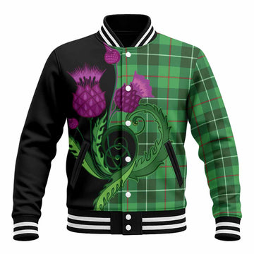 Clephane (Clephan) Tartan Baseball Jacket Traditional Scottish Thistle Unisex - Tartan Vibes Clothing