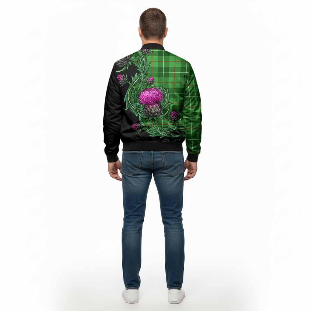 Clephane (Clephan) Tartan Bomber Jacket Resilient Scottish Thistle - Tartan Vibes Clothing