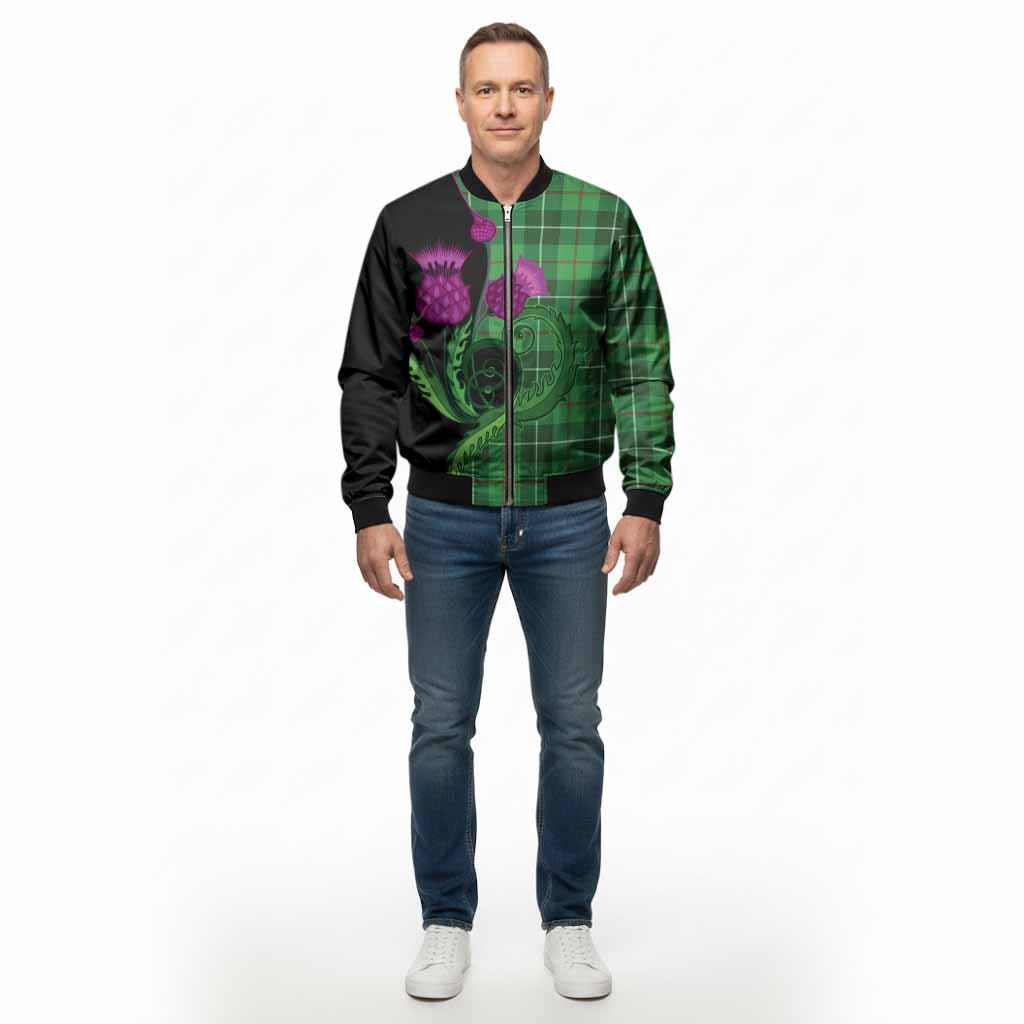 Clephane (Clephan) Tartan Bomber Jacket Traditional Scottish Thistle - Tartan Vibes Clothing