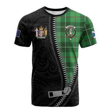 Clephane (Clephan) Tartan Cotton T-shirt New Zealand Pattern Unique Zipper Stylized