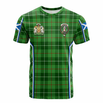 Clephane (Clephan) Tartan Crest Cotton T-shirt Scotland Coat of Arm Flag Style - Tartan Vibes Clothing
