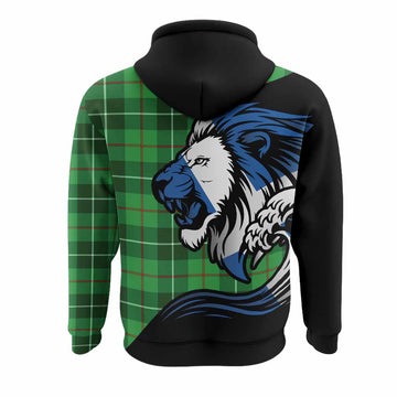 Clephane (Clephan) Tartan Crest Hoodie Scottish Golden Lions Wave Flow