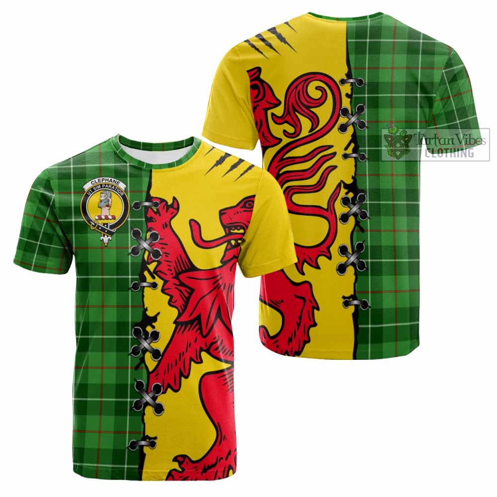 Clephane (Clephan) Tartan Family Crest Cotton T-shirt Lion Rampant Honor - Tartan Vibes Clothing