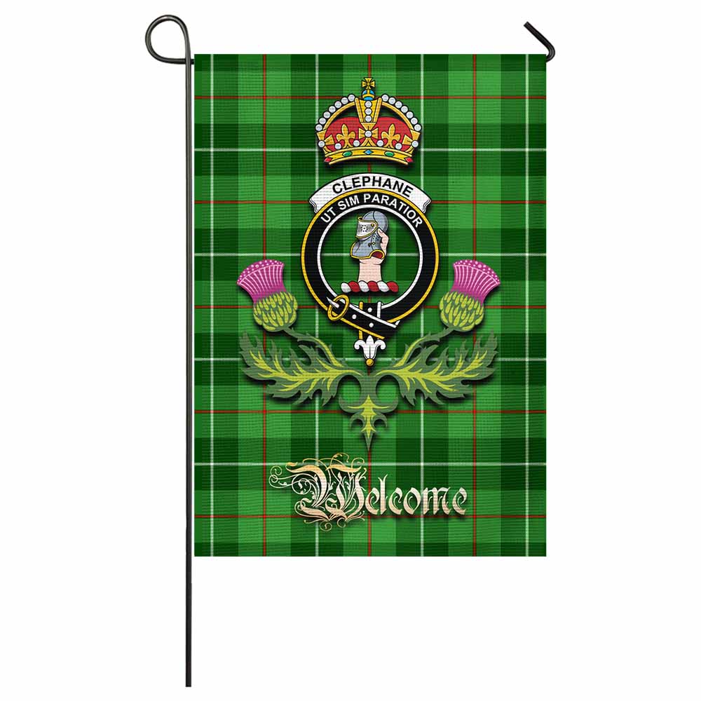 Clephane (Clephan) Tartan Family Crest Garden Flag Royal Thistle Welcome Style - Tartan Vibes Clothing