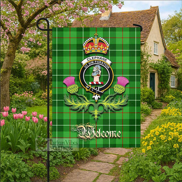Clephane (Clephan) Tartan Family Crest Garden Flag Royal Thistle Welcome Style