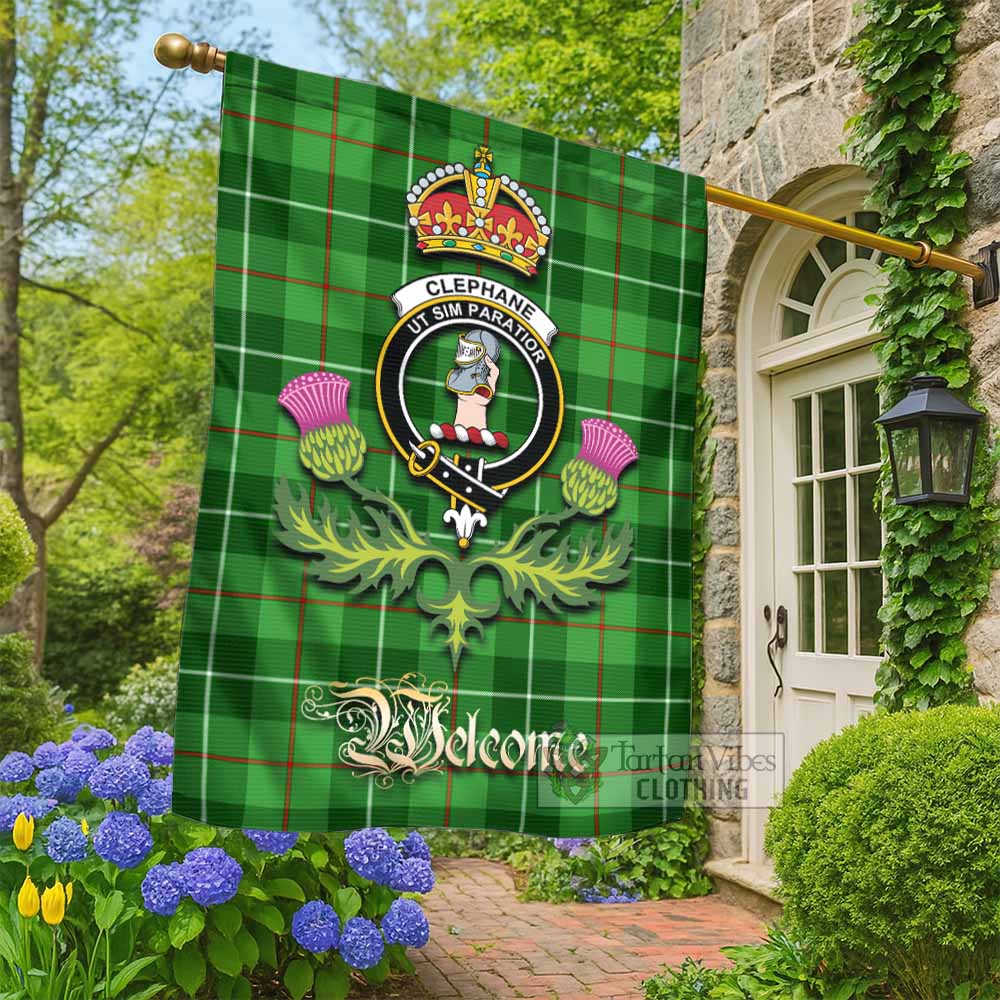 Clephane (Clephan) Tartan Family Crest Garden Flag Royal Thistle Welcome Style - Tartan Vibes Clothing