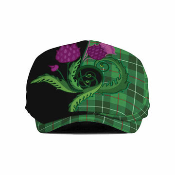 Clephane (Clephan) Tartan Flat Cap, Jeff Cap Traditional Scottish Thistle