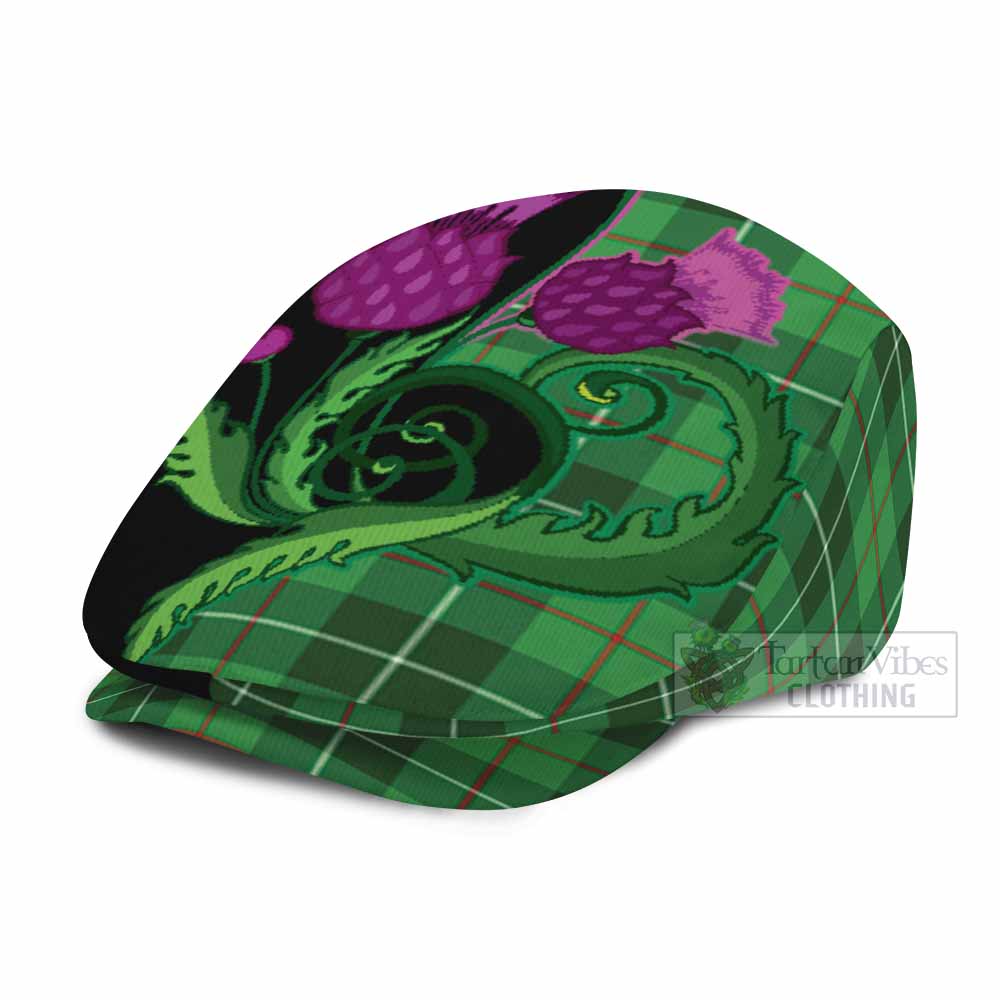 Clephane (Clephan) Tartan Flat Cap, Jeff Cap Traditional Scottish Thistle