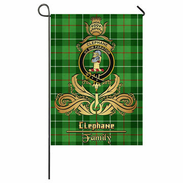 Clephane (Clephan) Tartan Garden Flag with Highland Thistle Cherish Family Crest Style