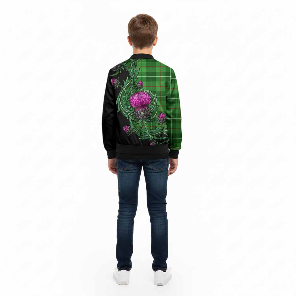 Clephane (Clephan) Tartan Kid Bomber Jacket Resilient Scottish Thistle - Tartan Vibes Clothing