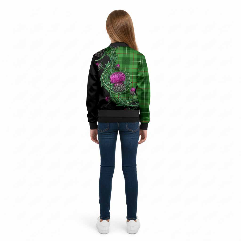 Clephane (Clephan) Tartan Kid Bomber Jacket Resilient Scottish Thistle - Tartan Vibes Clothing