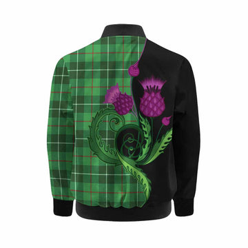 Clephane (Clephan) Tartan Kid Bomber Jacket Traditional Scottish Thistle Kid - Tartan Vibes Clothing