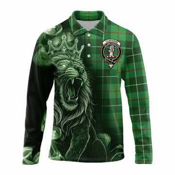 Clephane (Clephan) Tartan Long Sleeve Polo Shirt Roaring Lion Heritage