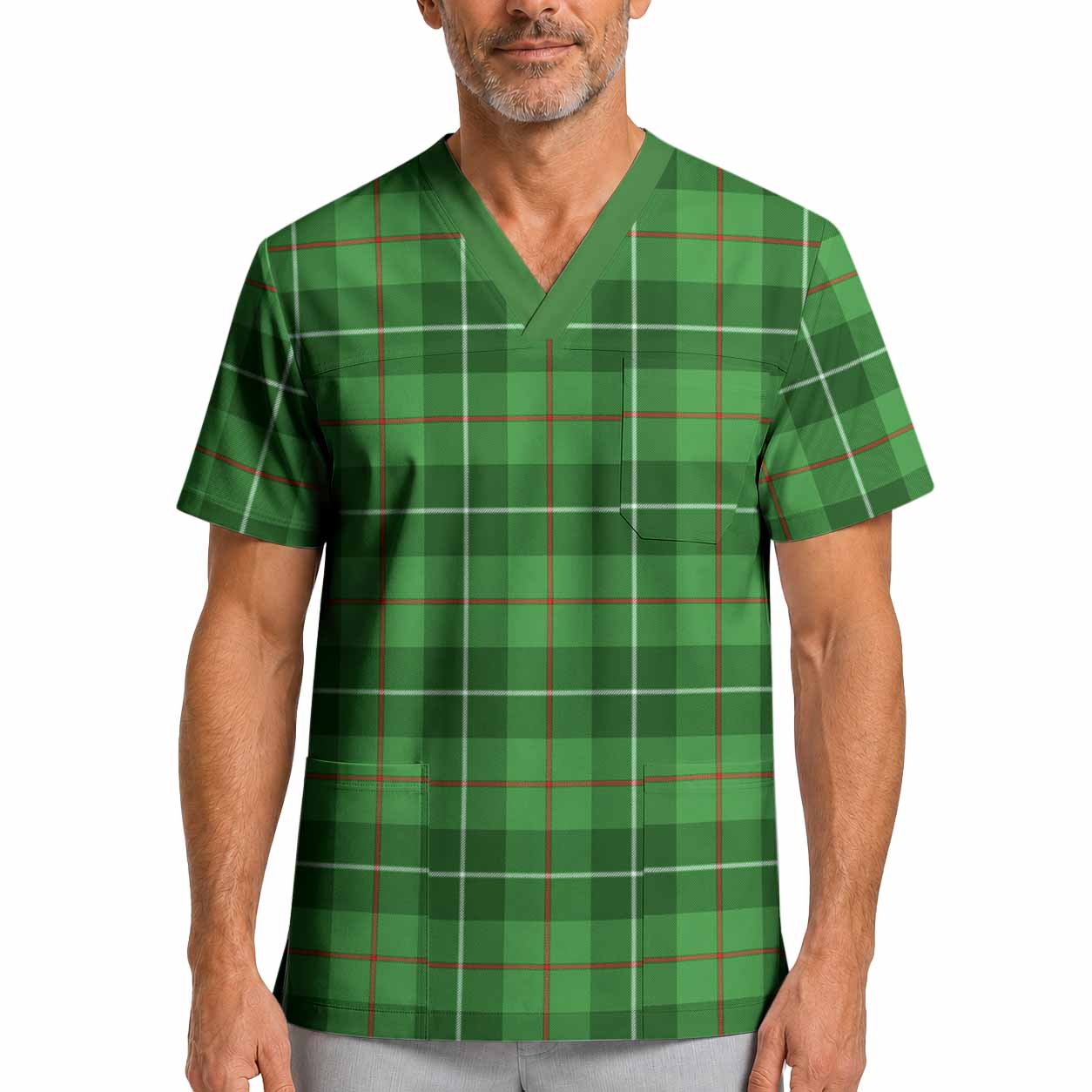 Clephane (Clephan) Tartan Scrub Top XL - Tartan Vibes Clothing