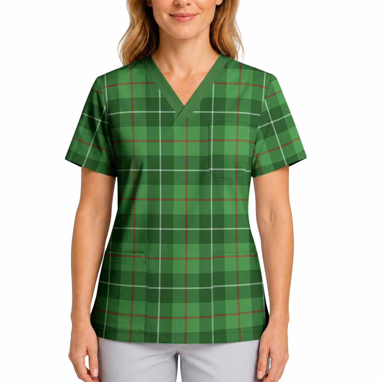 Clephane (Clephan) Tartan Scrub Top 4XL - Tartan Vibes Clothing