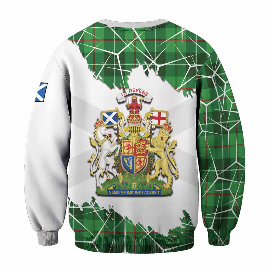 Clephane (Clephan) Tartan Sweatshirt with Family Crest and Lion Rampant Grunge Style