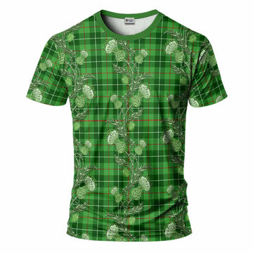 Clephane (Clephan) Tartan T-Shirt Seamless Scottish Thistle Flowers